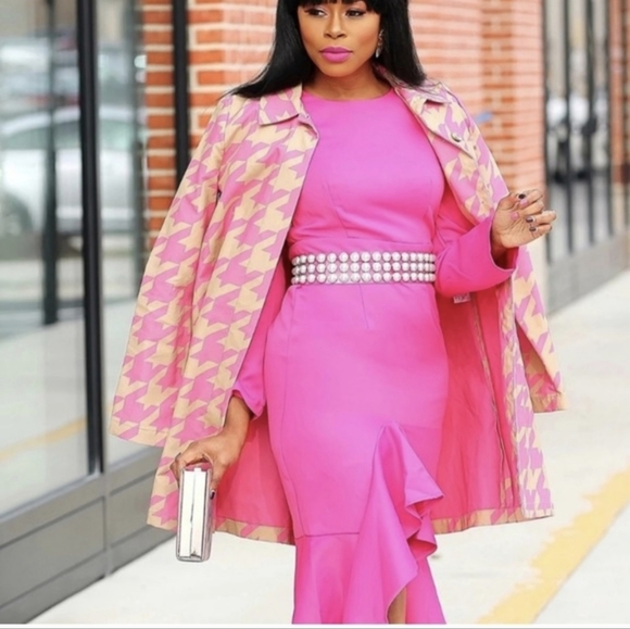 ISAAC MIZRAHI | NWOT Pink Houndstooth Jacket - Picture 15 of 16